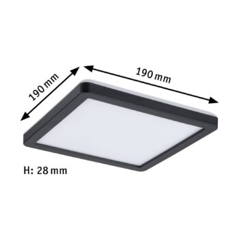 Paulmann Atria Shine Panel on/off čierna 840 19x19