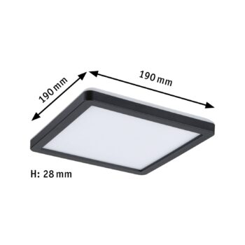 Paulmann Atria Shine panel on/off čierna 830 19x19