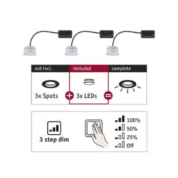 Paulmann Choose Coin LED dim 100° 2 700K 3ks