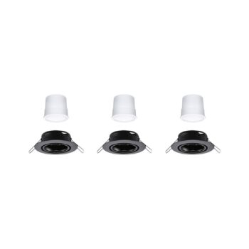 Paulmann Coin Base LED zapustené bodové svietidlo čierne 3 RGBW ZigBee