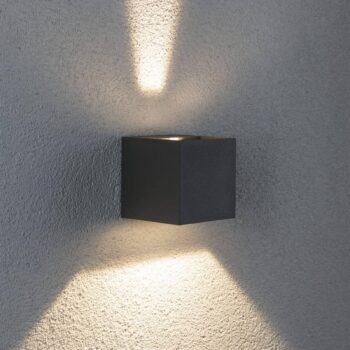 Paulmann Cybo LED vonkajšie nástenné svietidlo, 2 700 K, 8 x 8 cm, sivá