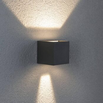 Paulmann Cybo LED vonkajšie nástenné svietidlo, 2 700 K, 8 x 8 cm, sivá