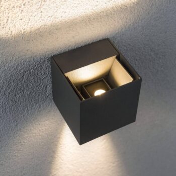 Paulmann Cybo LED vonkajšie nástenné svietidlo, 2 700 K, 8 x 8 cm, sivá