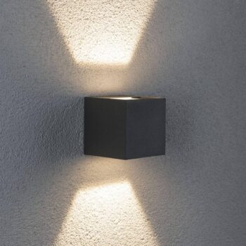 Paulmann Cybo LED vonkajšie nástenné svietidlo, 2 700 K, 8 x 8 cm, sivá