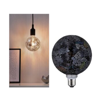 Paulmann E27 LED guľa 5W Miracle Mosaic čierna