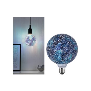 Paulmann E27 LED guľa 5W Miracle Mosaic modrá