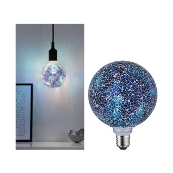 Paulmann E27 LED guľa 5W Miracle Mosaic modrá