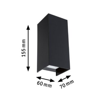 Paulmann Flame vonkajšie svetlo 2p 15,5cm antracit