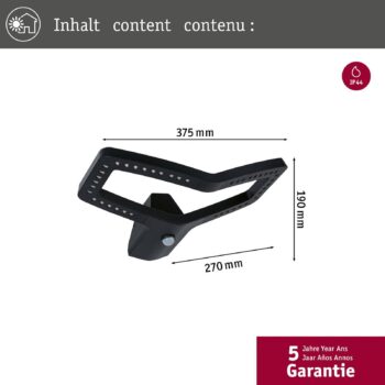 Paulmann Inteligentné senzorové nástenné svietidlo Alara, CCT, antracit IP44