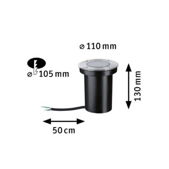 Paulmann LED nájazdové svietidlá 94732, Ø 11 cm, nerezová oceľ