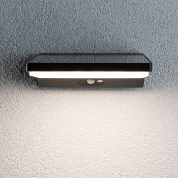 Paulmann LED solárne nástenné svietidlo Ronas, senzor, hĺbka 25