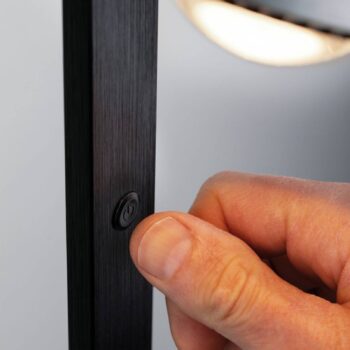 Paulmann LED stojacia lampa Aldan, kov, nastaviteľná, stmievateľná