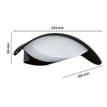 Paulmann LED vonkajšie nástenné svietidlo Mesana, antracit 24 cm hliník IP44