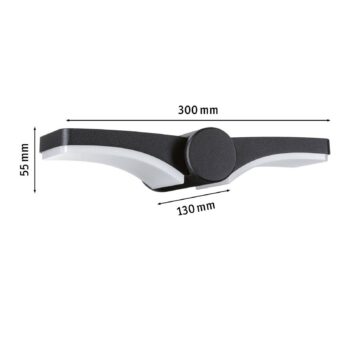 Paulmann LED vonkajšie nástenné svietidlo Pekana, antracit 30 cm hliník IP44