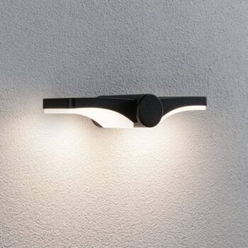 Paulmann LED vonkajšie nástenné svietidlo Pekana, antracit 30 cm hliník IP44