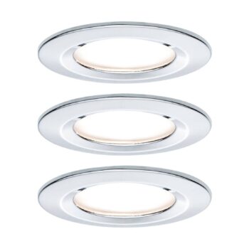 Paulmann LED zapustený spot Nova Coin 3 chrómový okrúhly stmievateľný