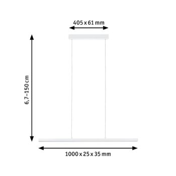 Paulmann Lento LED závesné svietidlo, biele, stmievateľné, Up-&Downlight