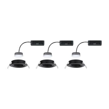 Paulmann Nova Plus Coin 3 kusy IP23 2 700 K čierna