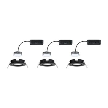 Paulmann Nova Plus Coin 3 kusy IP44 2 700 K čierna
