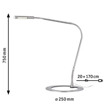 Paulmann Plaza LED lampa na písací stôl, železo