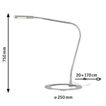 Paulmann Plaza LED lampa na písací stôl, železo