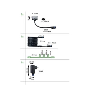 Paulmann Plug & Shine LED vstavané svetlo 2W sada 3