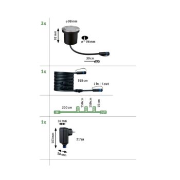 Paulmann Plug & Shine LED vstavané svietidlo 4,5 W sada 3 ks