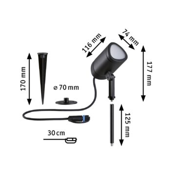 Paulmann Plug&Shine Shira zemný bodový reflektor ZigBee RGBW