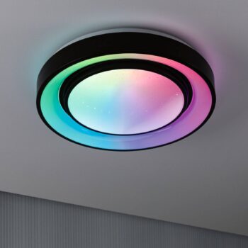 Paulmann Rainbow Ø37cm čierna hviezda na diaľkové ovládanie RGBW