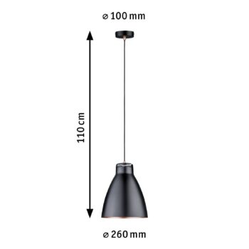 Paulmann Roald závesná lampa v čiernej/medenej