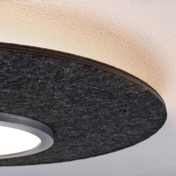 Paulmann Smart stropné LED svetlo Tulga, antracitová Ø 45 cm plsť