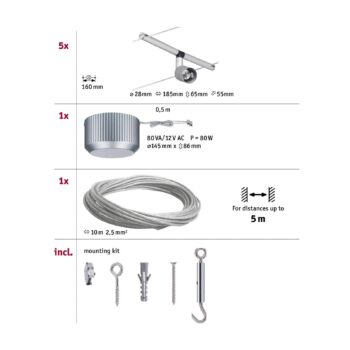 Paulmann Spice Salt lankový LED systém 5-pl., 10 m