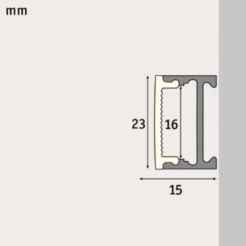 Paulmann Square profil, čierna, difuzér biela, 2 m