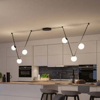 Paulmann ULine LED závesné svietidlo guľové, biele/čierne, 3 000 K