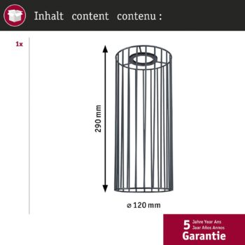 Paulmann URail tienidlo na lampu Biraha 2Easy, antracitová, Ø 12 cm