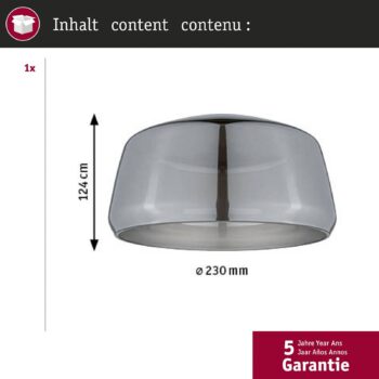 Paulmann URail tienidlo na lampu Neila 2Easy, Ø 23 cm, dymové sklo