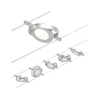 Paulmann Wire RoundMac LED lanový systém, 5-pl. chróm