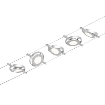 Paulmann Wire RoundMac LED lanový systém, 5-pl. chróm