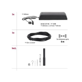 Paulmann Wire basic set lanko bez svetiel čierna