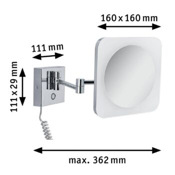 Paulmann kozm. LED zrkadlo Jora IP44 WhiteSwitch