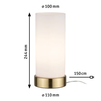 Paulmann stolná lampa Pinja mosadz/opál