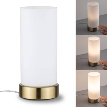 Paulmann stolná lampa Pinja mosadz/opál