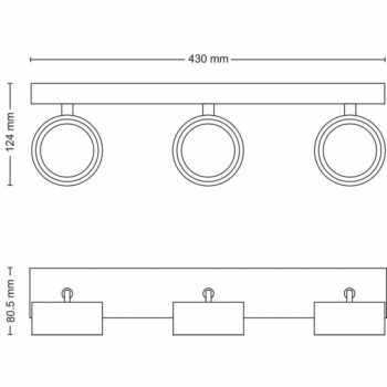 Philips 8720169174863 bodové LED svietidlo Bracia, čierna, 3x 5,5 W 3x550lm 2700K IP20