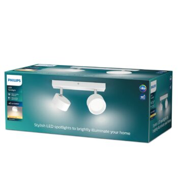 Philips Bracia LED stropné bodové svetlá 2-plameňové, biele