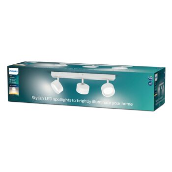 Philips Bracia LED stropné bodové svetlá 3-plameňové, biele