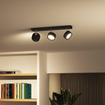 Philips Bracia LED stropné bodové svetlá 3-plameňové, čierne