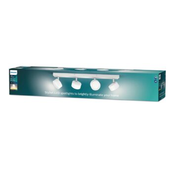 Philips Bracia LED stropné bodové svetlá 4-plameňové, biele