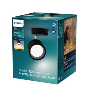 Philips Bracia stropné LED svetlo 1-plam., čierna