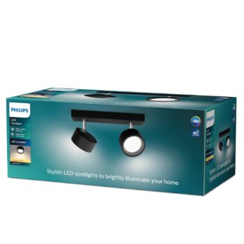 Philips Bracia stropné LED svetlo 2-plam., čierna