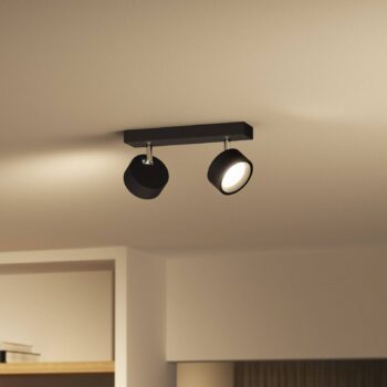 Philips Bracia stropné LED svetlo 2-plam., čierna